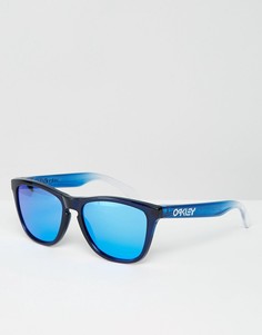 Квадратные солнцезащитные очки с синими зеркальными стеклами Oakley - Черный