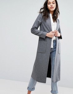 Легкое длинное пальто с добавлением шерсти Helene Berman - Серый
