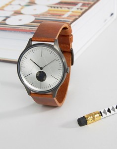 Часы со светло-коричневым кожаным ремешком Cronometrics - Рыжий