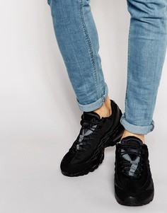 Черные кожаные кроссовки Nike Air Max 95 609048-092 - Черный