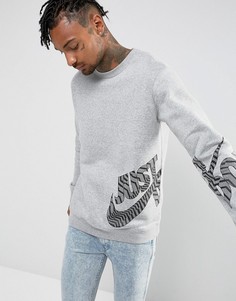 Флисовый серый топ с круглым вырезом Nike 861730-063 - Серый