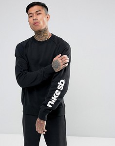Черный свитшот с принтом на рукаве Nike SB Everett 860112-010 - Черный