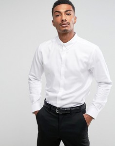 Рубашка слим из фактурной ткани Burton Menswear - Белый