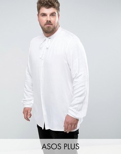 Белая рубашка классического кроя с бантом ASOS PLUS - Белый
