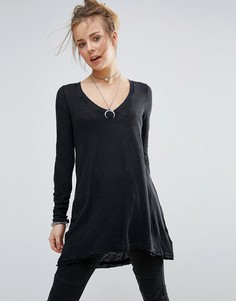 Свободный лонгслив Free People Anna - Черный