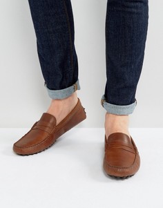 Коричневые кожаные мокасины ASOS - Коричневый
