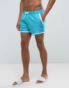 Короткие шорты для плавания с контрастной окантовкой ASOS - Синий