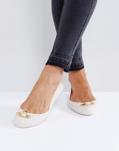 Телесные туфли на плоской подошве с искусственным жемчугом Vivienne Westwood For Melissa Space Love - Бежевый