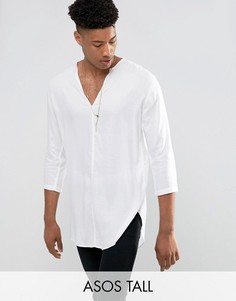 Белая рубашка из вискозы классического кроя ASOS TALL - Белый