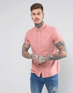 Розовая джинсовая рубашка классического кроя ASOS - Розовый