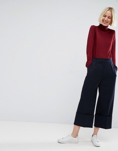 Кюлоты с широкими отворотами ASOS Tailored - Темно-синий