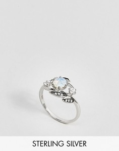 Серебряное кольцо с дизайном в виде листьев с опалом Regal Rose - Серебряный