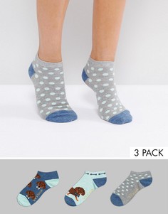 3 пары спортивных носков Sock Shop Dauchaund - Мульти