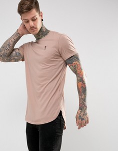 Удлиненная футболка с логотипом на груди Religion - Розовый