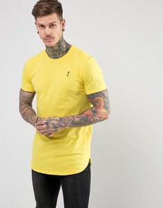 Удлиненная футболка с логотипом на груди Religion - Желтый