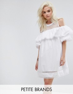 Платье с открытыми плечами New Look Petite - Белый