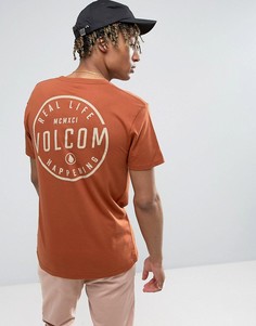 Футболка медного цвета с принтом на спине Volcom - Оранжевый