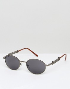 Серебристые круглые солнцезащитные очки Reclaimed Vintage - Серебряный