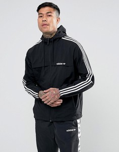 Черная ветровка в полоску adidas Originals 3 BR2153 - Черный