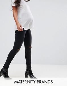 Рваные джинсы New Look Maternity - Черный