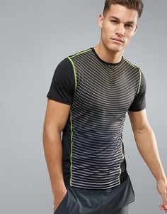 Черная футболка в полоску New Look SPORT - Черный