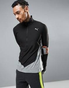 Черный лонгслив с молнией 1/2 Puma 51436001 - Черный
