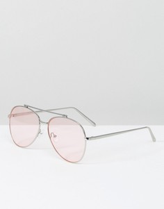 Солнцезащитные очки-авиаторы со светло-розовыми стеклами Skinnydip - Розовый
