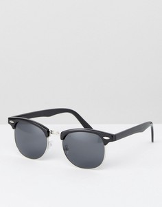 Черные солнцезащитные очки в стиле ретро ASOS - Черный