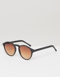 Черные круглые солнцезащитные очки Komono Devon - Черный