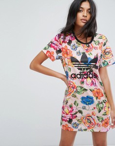 Платье-футболка adidas Originals X Farm Floralita - Мульти