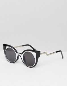 Солнцезащитные очки в массивной контрастной оправе 7X - Черный