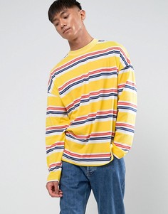 Желтый оверсайз-лонгслив в полоску ASOS - Желтый