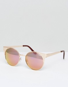 Круглые солнцезащитные очки с цветными стеклами Quay Australia Asha - Золотой