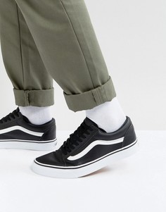 Черные кожаные кеды Vans Old Skool VA38G1NQR - Черный