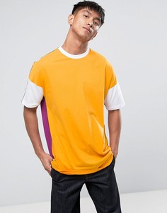 Супердлинная оверсайз-футболка колор блок ASOS - Желтый
