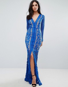 Кружевное платье макси с глубоким вырезом Forever Unique - Синий