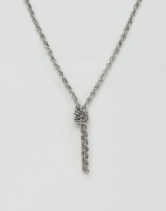 Серебристое ожерелье-цепочка с декоративным узлом ASOS - Серебряный