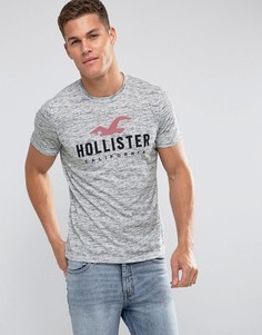 Серая футболка с логотипом и круглым вырезом Hollister Timeless Tech - Серый