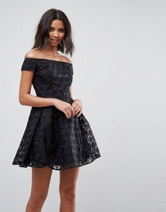 Кружевное приталенное платье Hell Bunny Paris - Черный
