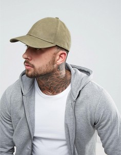 Бейсболка цвета хаки из искусственной кожи ASOS - Зеленый
