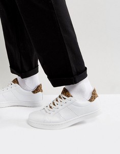 Белые кроссовки с леопардовым принтом ASOS - Белый