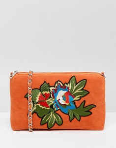 Бархатная сумка через плечо с вышивкой Glamorous - Оранжевый