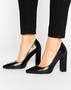 Черные туфли на блочном каблуке с острым носком RAID - Черный
