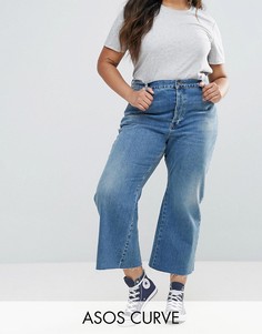 Укороченные расклешенные джинсы со вставками годе ASOS CURVE - Синий