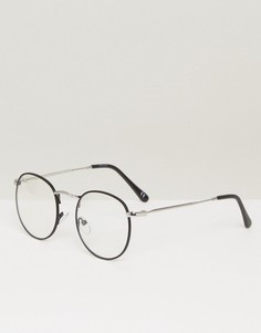 Черные очки с прозрачными стеклами ASOS - Черный