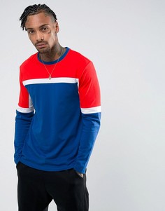 Лонгслив с трехцветной отделкой ASOS - Синий