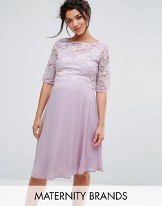 Свободное платье миди с кружевной отделкой Queen Bee - Фиолетовый