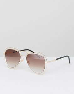 Золотистые солнцезащитные очки‑авиаторы Jeepers Peepers - Золотой