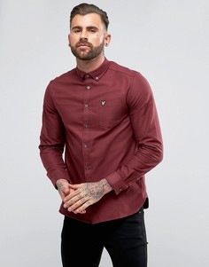 Бордовая оксфордская рубашка с длинными рукавами Lyle & Scott - Красный