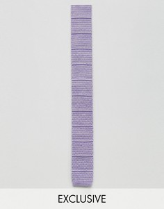 Галстук в полоску с квадратными концами Noak - Фиолетовый
